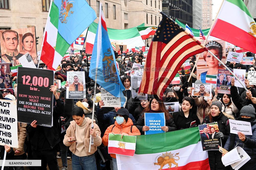 Iranians Demonstrate in Front of The American Consulate - Milan