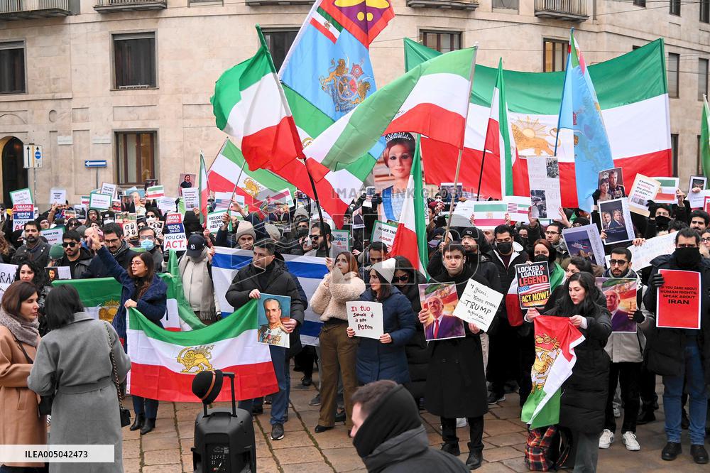 Iranians Demonstrate in Front of The American Consulate - Milan