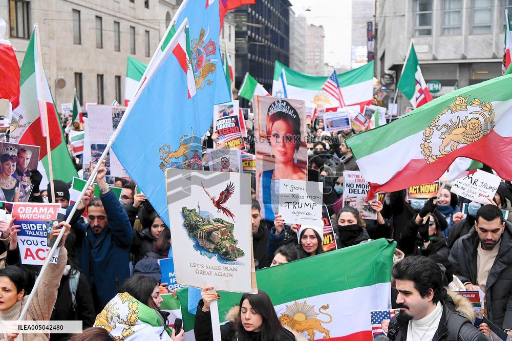 Iranians Demonstrate in Front of The American Consulate - Milan