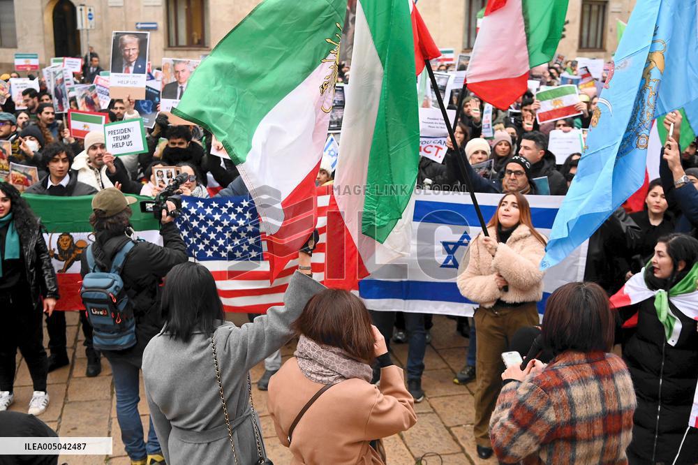 Iranians Demonstrate in Front of The American Consulate - Milan