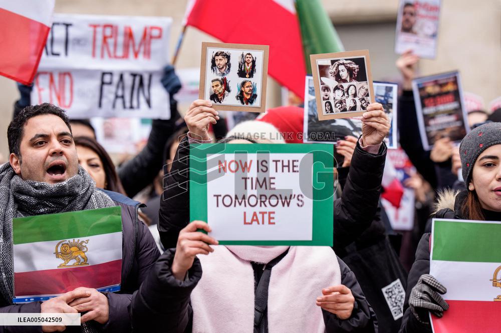 Iranians Demonstrate in Front of The American Consulate - Milan
