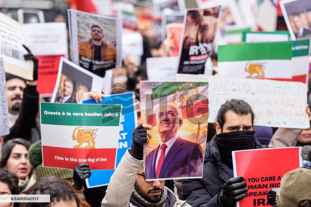 Iranians Demonstrate in Front of The American Consulate - Milan