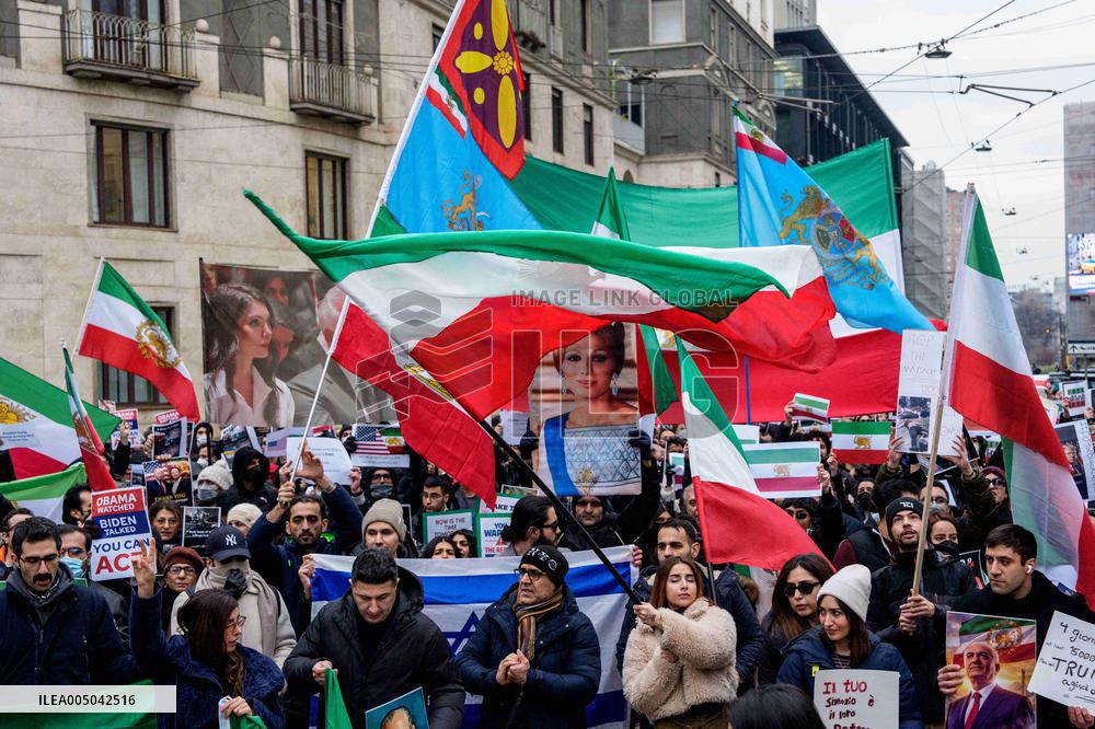 Iranians Demonstrate in Front of The American Consulate - Milan