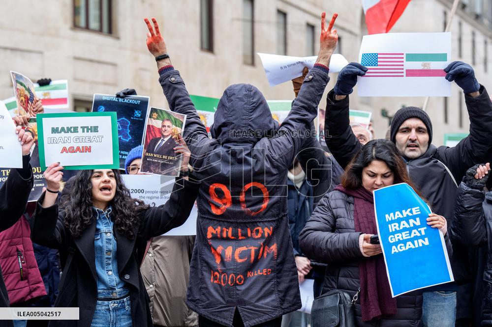 Iranians Demonstrate in Front of The American Consulate - Milan