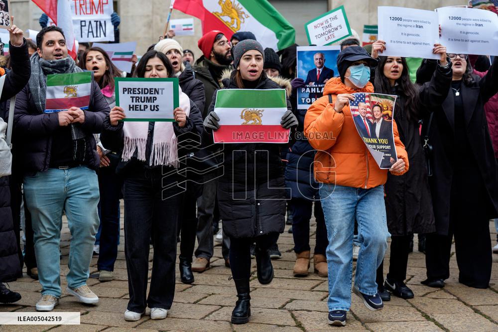 Iranians Demonstrate in Front of The American Consulate - Milan
