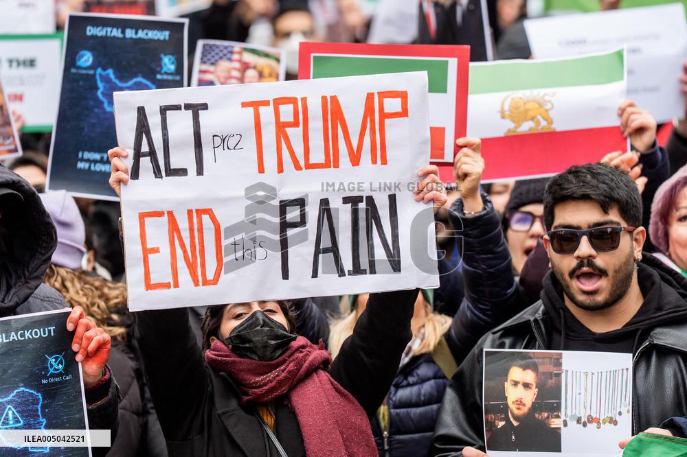 Iranians Demonstrate in Front of The American Consulate - Milan