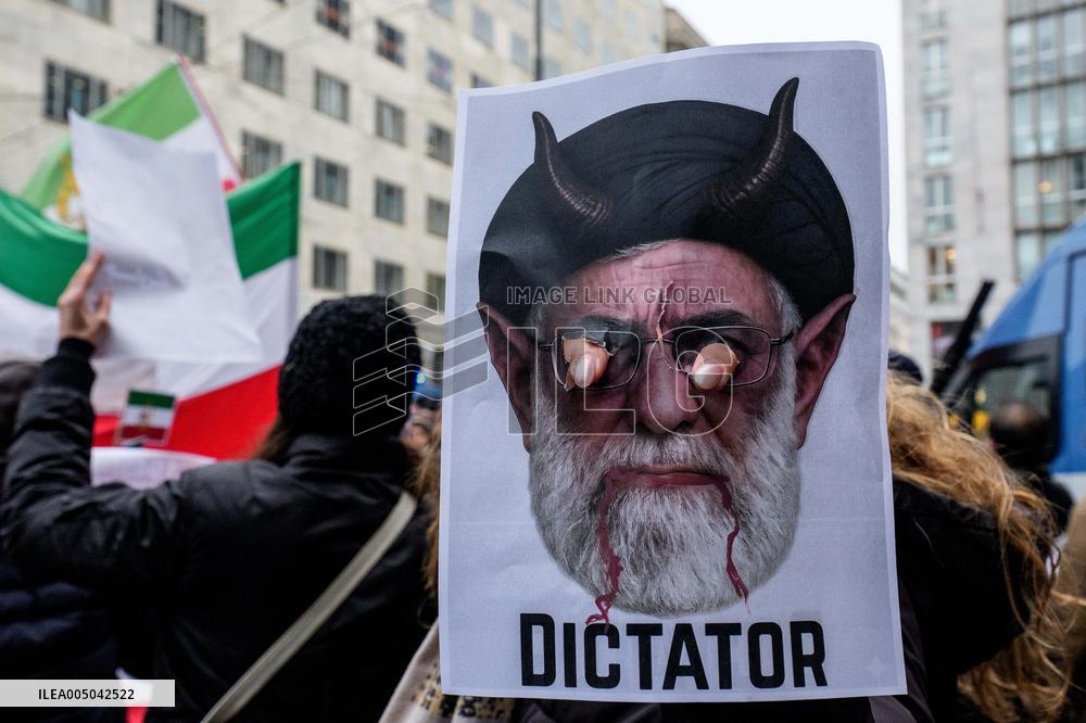 Iranians Demonstrate in Front of The American Consulate - Milan