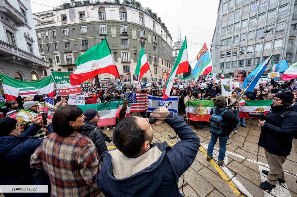 Iranians Demonstrate in Front of The American Consulate - Milan