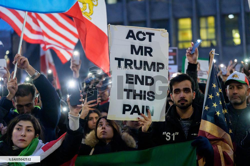 Iranians Demonstrate in Front of The American Consulate - Milan