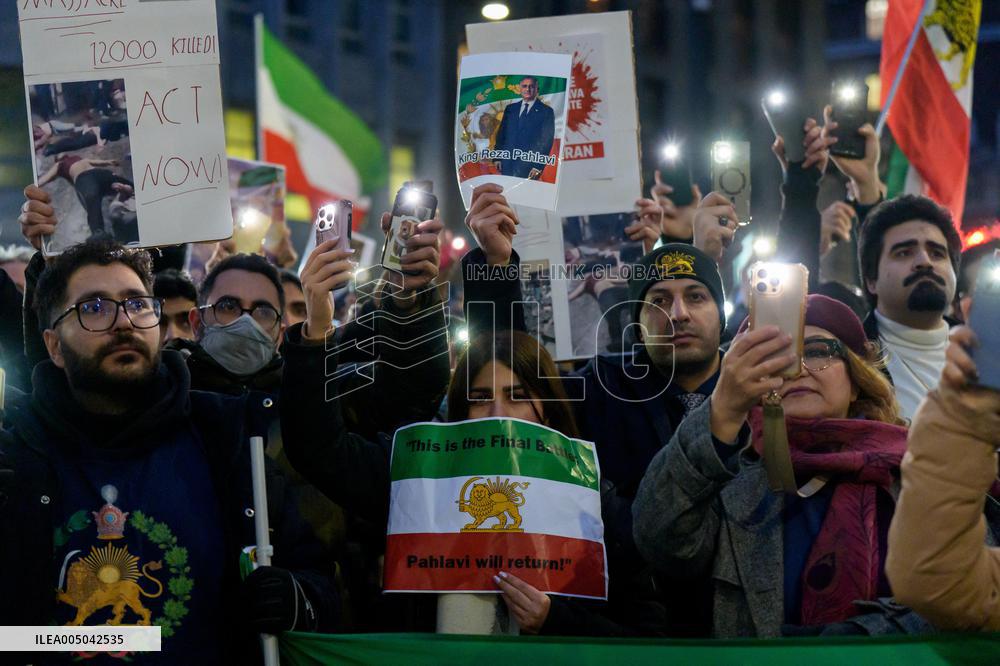 Iranians Demonstrate in Front of The American Consulate - Milan