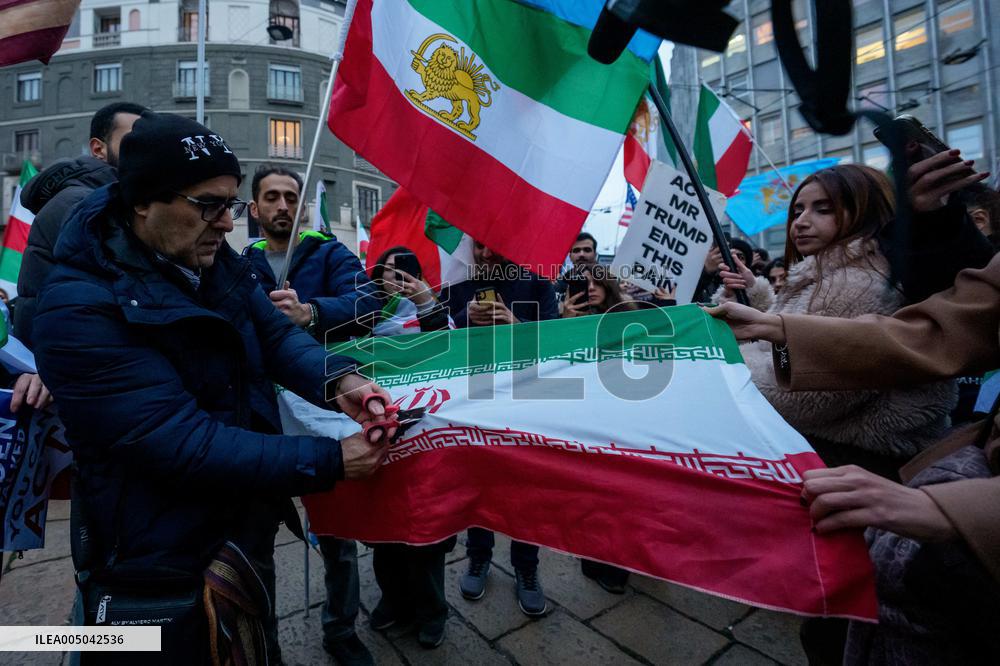 Iranians Demonstrate in Front of The American Consulate - Milan