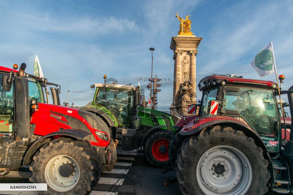 Farmers Protest in Front Of The National Assembly - Paris