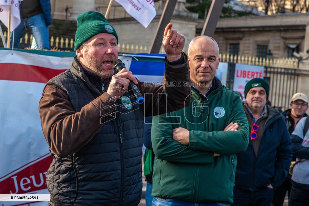 Farmers Protest in Front Of The National Assembly - Paris