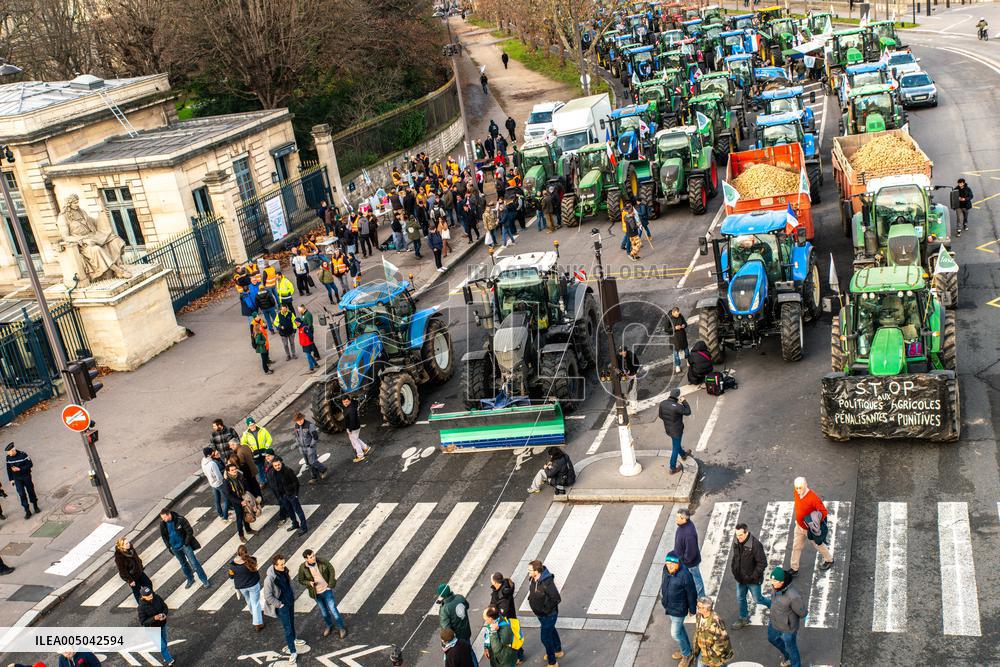 Farmers Protest in Front Of The National Assembly - Paris