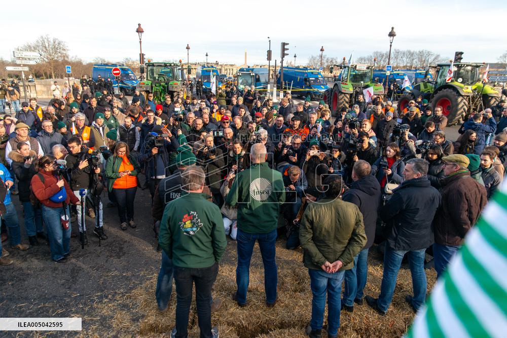 Farmers Protest in Front Of The National Assembly - Paris