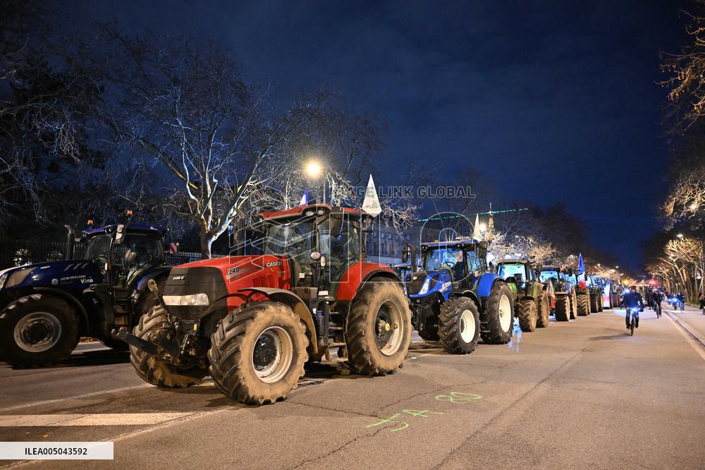 Farmers protest in front of the National Assembly - Paris