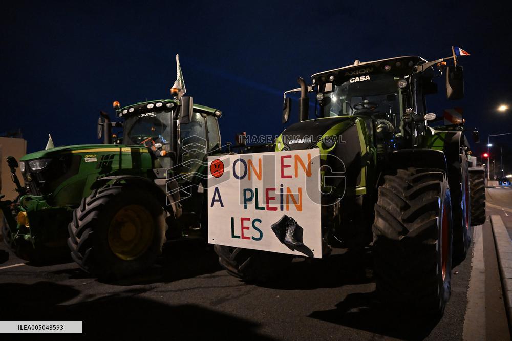 Farmers protest in front of the National Assembly - Paris