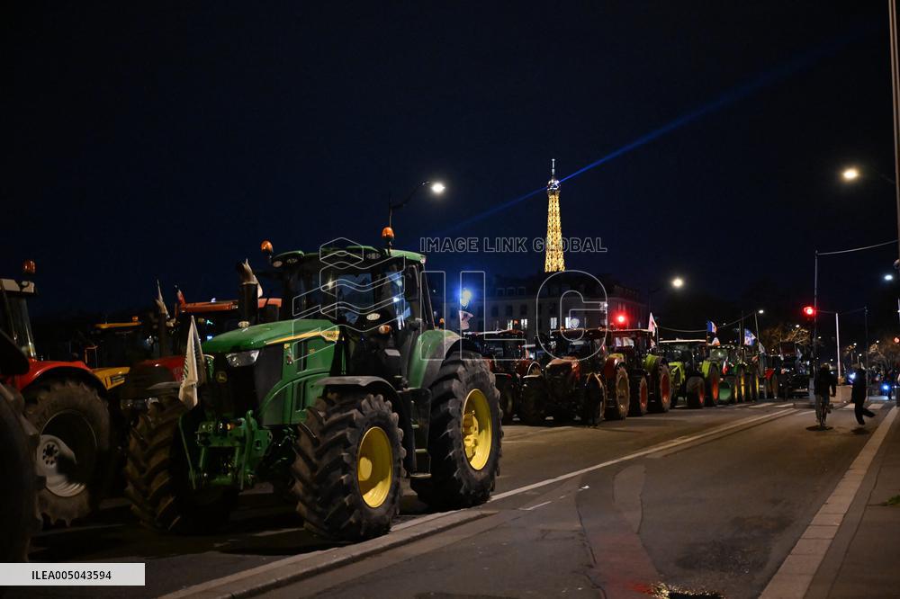 Farmers protest in front of the National Assembly - Paris