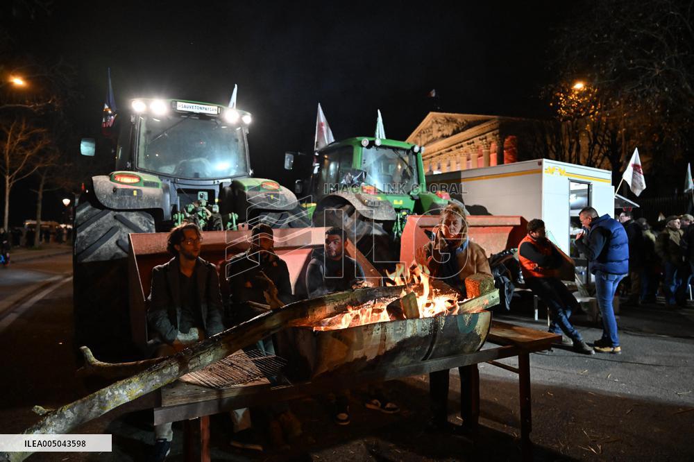 Farmers protest in front of the National Assembly - Paris