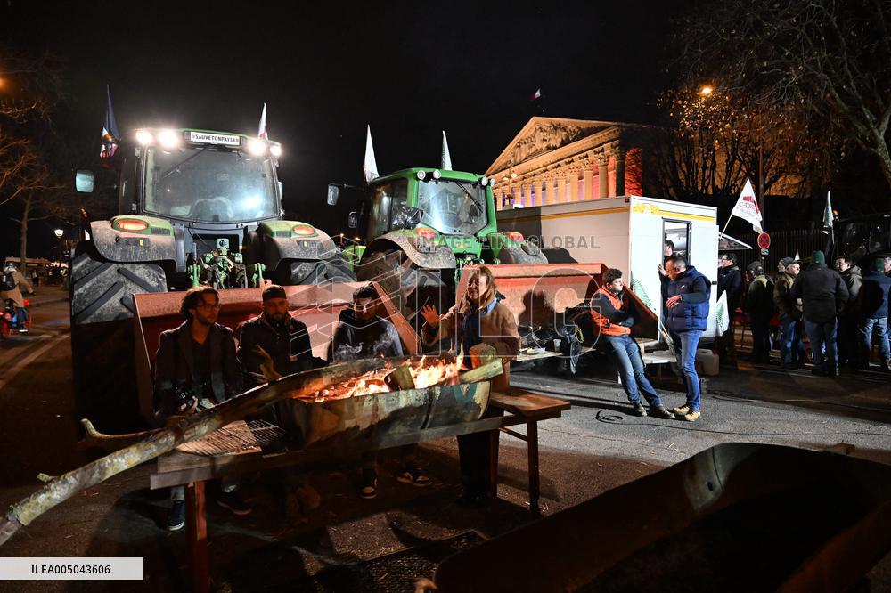 Farmers protest in front of the National Assembly - Paris
