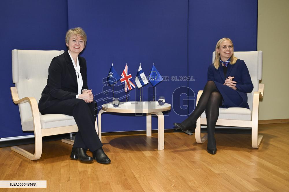 British Foreign Secretary Yvette Cooper visits Finland