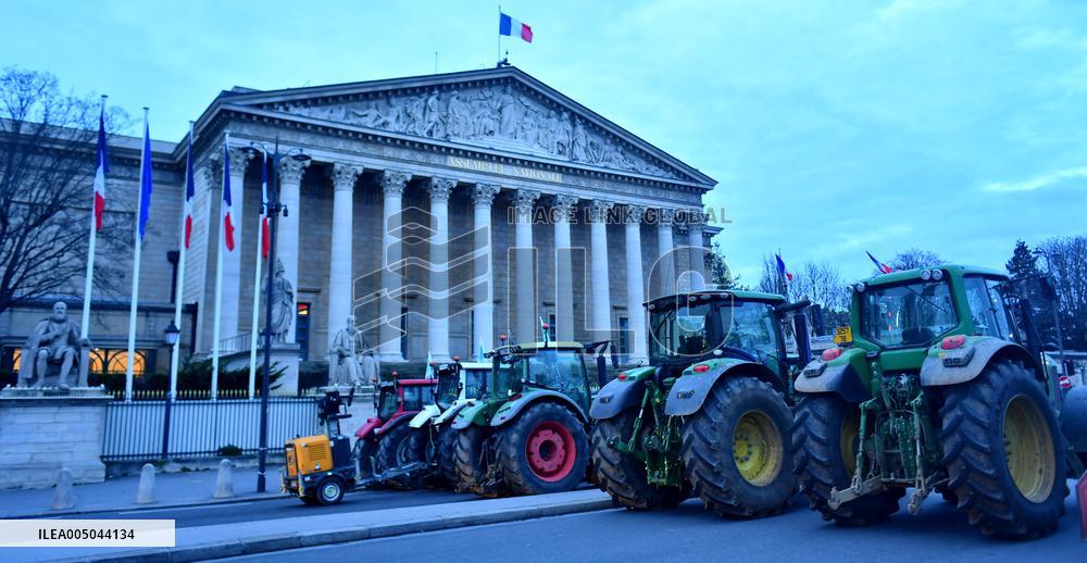Farmers Protest In Front Of The National Assembly - Paris