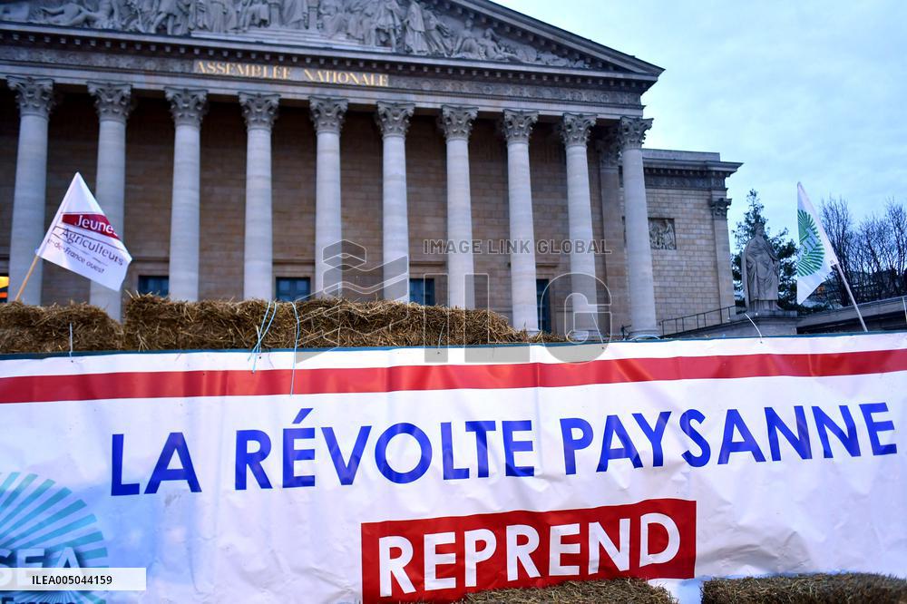 Farmers Protest In Front Of The National Assembly - Paris
