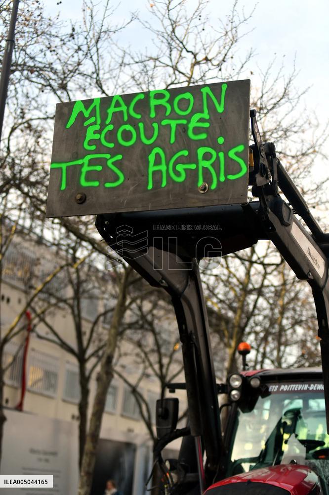 Farmers Protest In Front Of The National Assembly - Paris