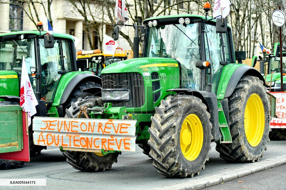 Farmers Protest In Front Of The National Assembly - Paris