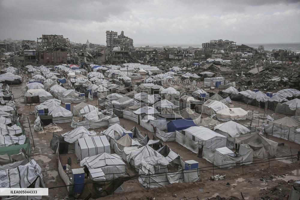 Winter Winds Batter Gaza Tent Shelters