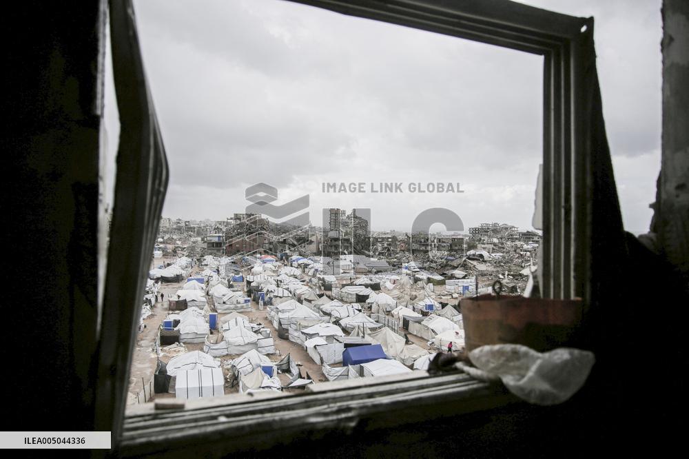 Winter Winds Batter Gaza Tent Shelters
