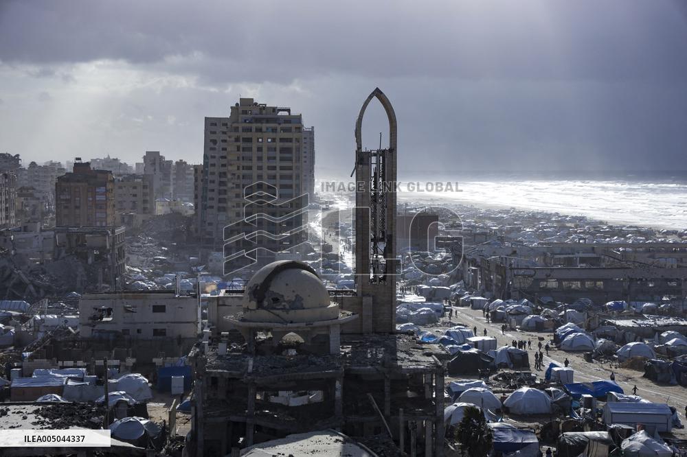 Winter Winds Batter Gaza Tent Shelters