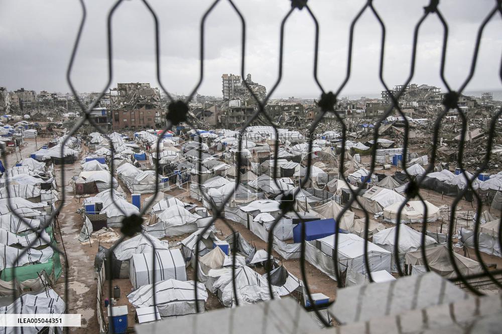 Winter Winds Batter Gaza Tent Shelters