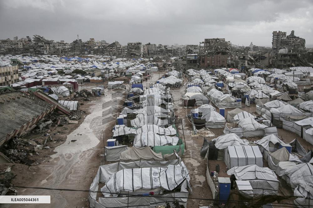 Winter Winds Batter Gaza Tent Shelters