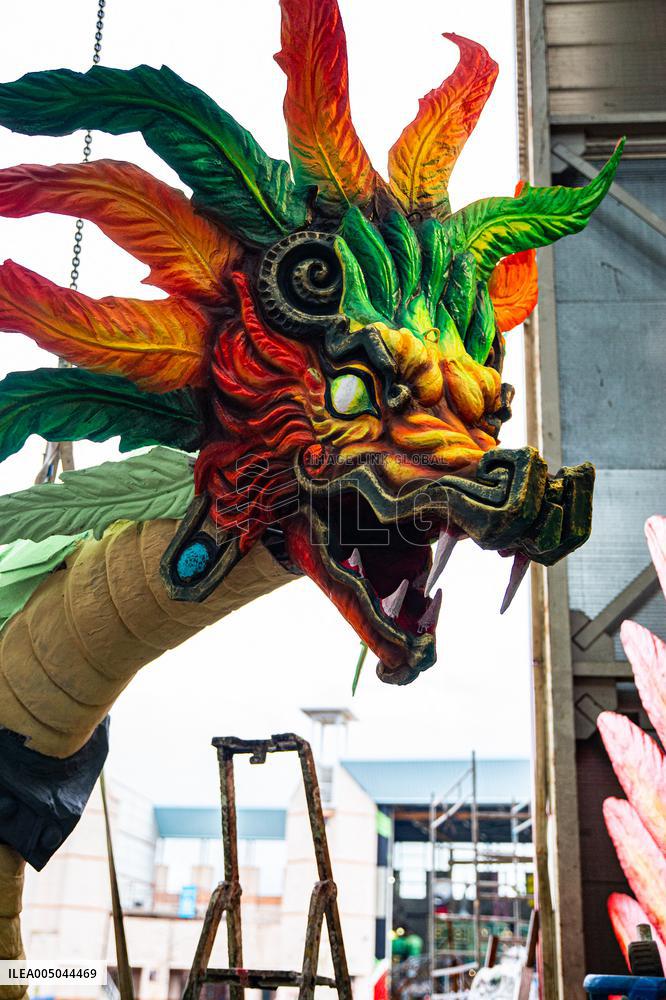 Final Touches On Carnival Constructions In Viareggio - Italy