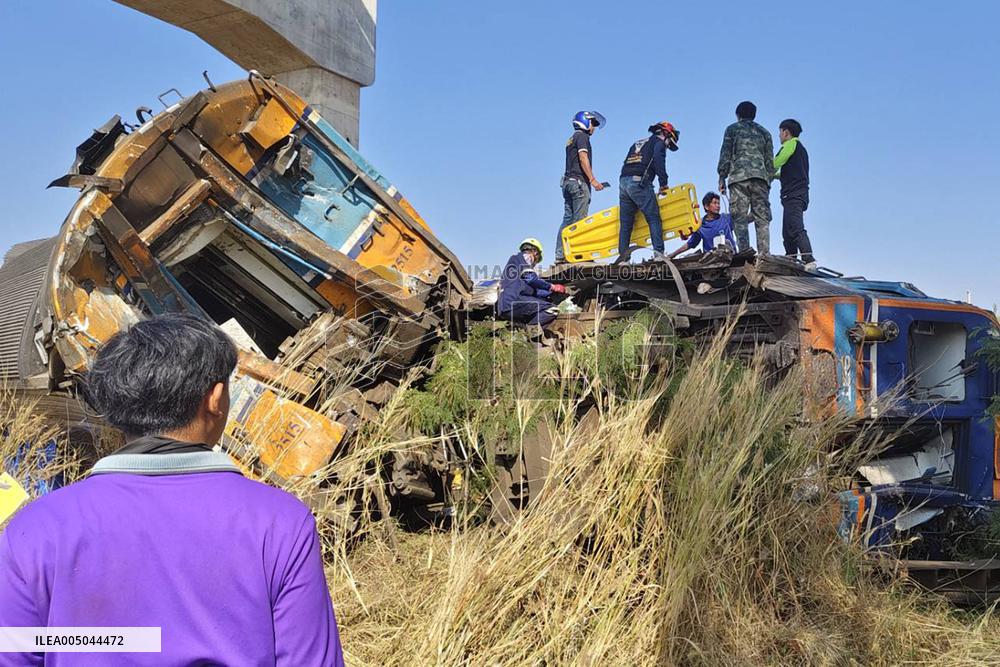 At Least 22 Dead as Crane Collapses onto Train - Thailand