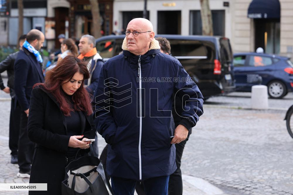 Figure of French Football Rolland Courbis funeral - Paris