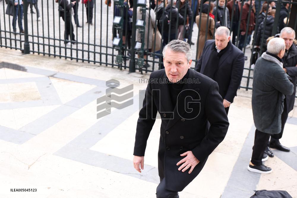 Figure of French Football Rolland Courbis funeral - Paris