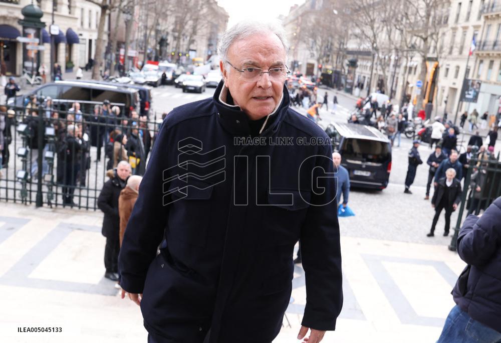 Figure of French Football Rolland Courbis funeral - Paris