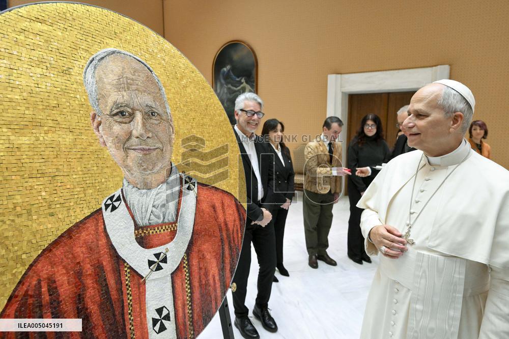 Mosaic Portrait of Pope Leo XIV for St. Paul Outside the Walls Basilica - Vatican