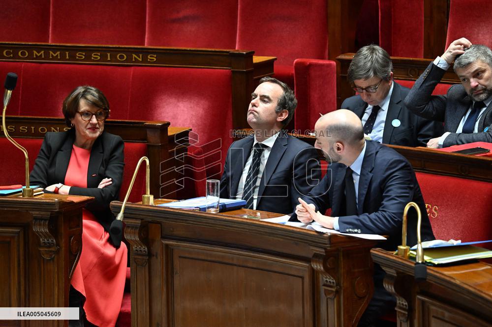 Motion of Censure Against the Government at The National Assembly - Paris