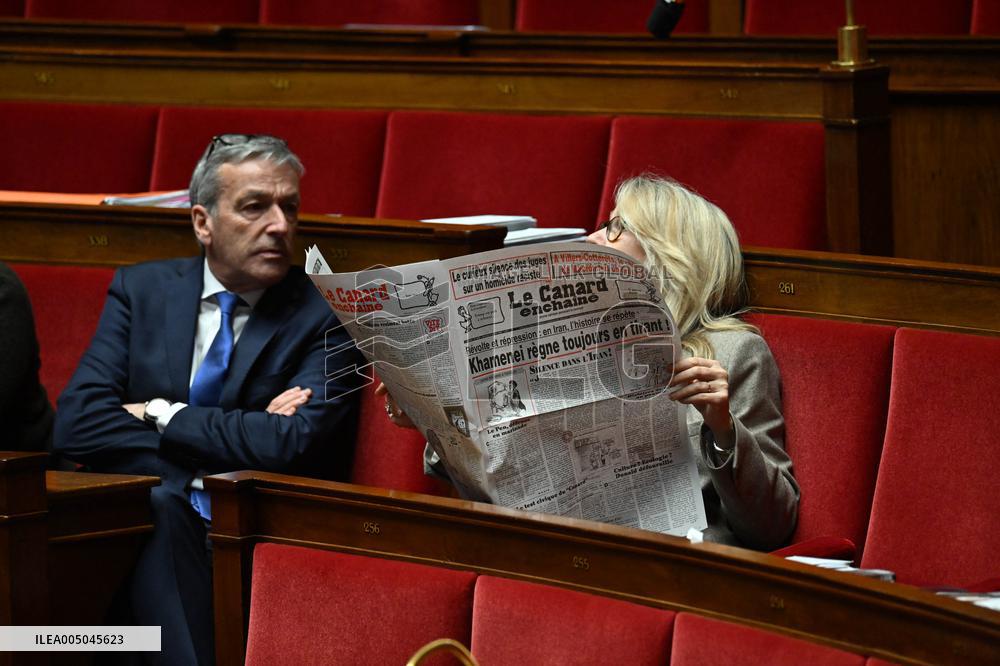 Motion of Censure Against the Government at The National Assembly - Paris