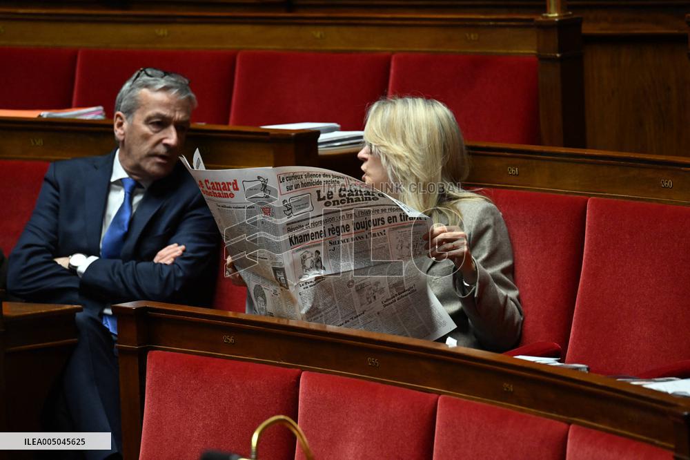 Motion of Censure Against the Government at The National Assembly - Paris