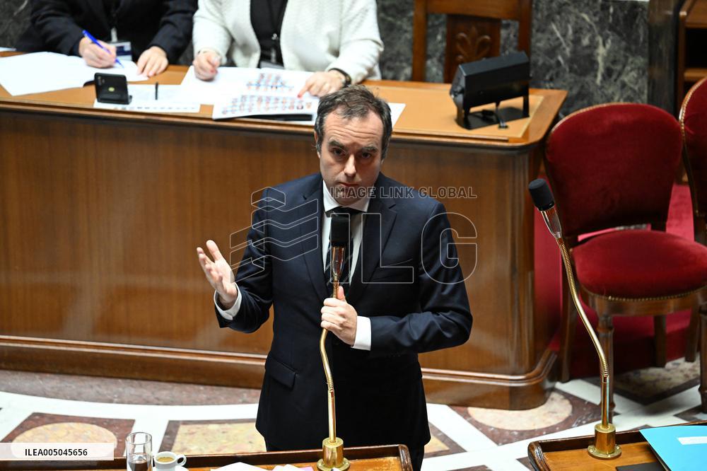 Motion of Censure Against the Government at The National Assembly - Paris