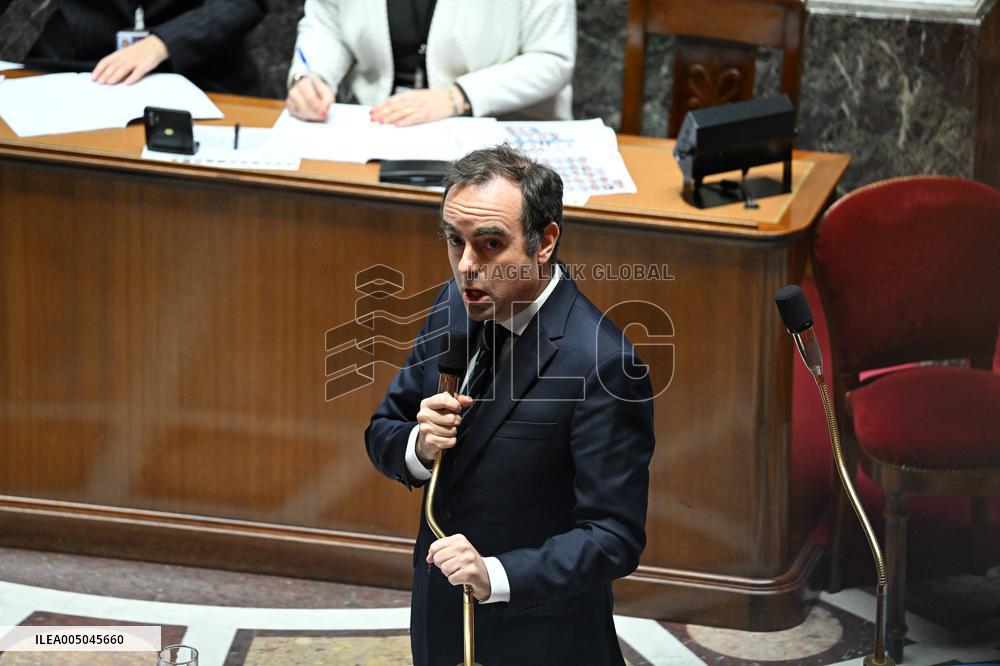 Motion of Censure Against the Government at The National Assembly - Paris