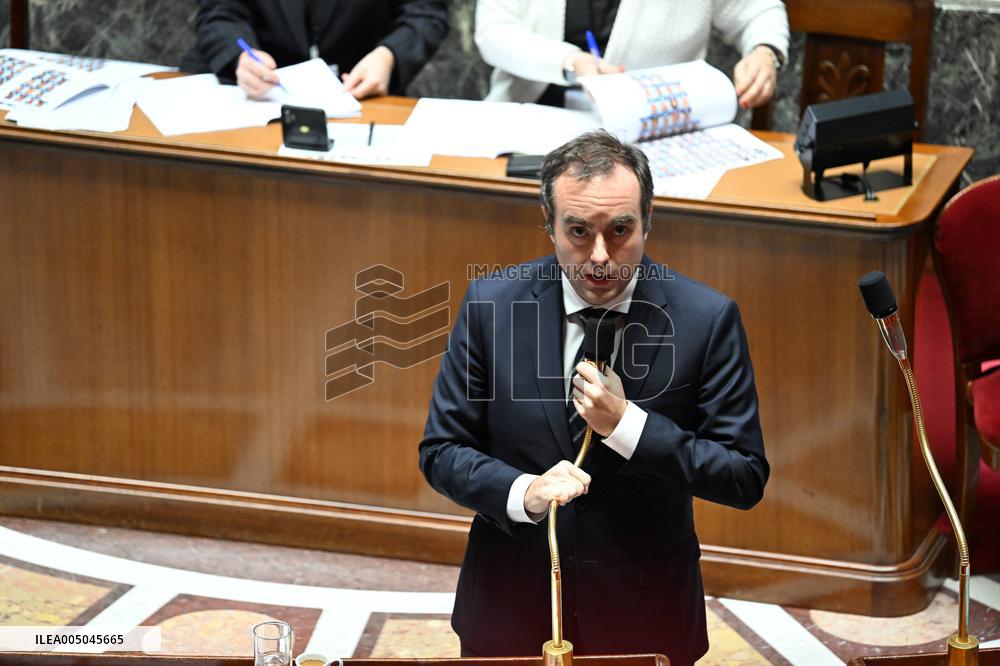 Motion of Censure Against the Government at The National Assembly - Paris