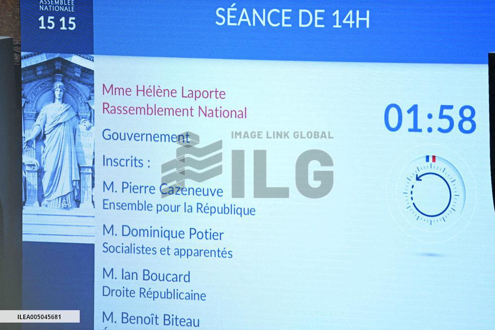 Motion of Censure Against the Government at The National Assembly - Paris