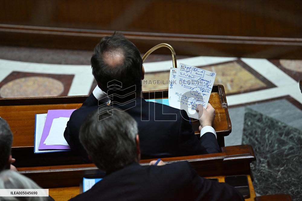 Motion of Censure Against the Government at The National Assembly - Paris