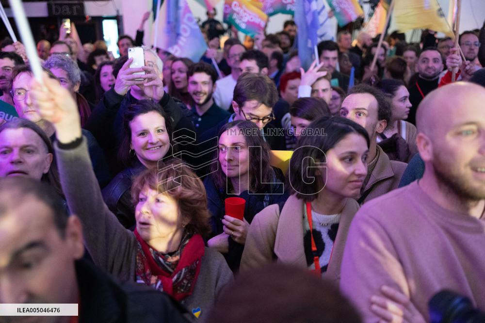 First campaign rally of Emmanuel Gregoire - Paris