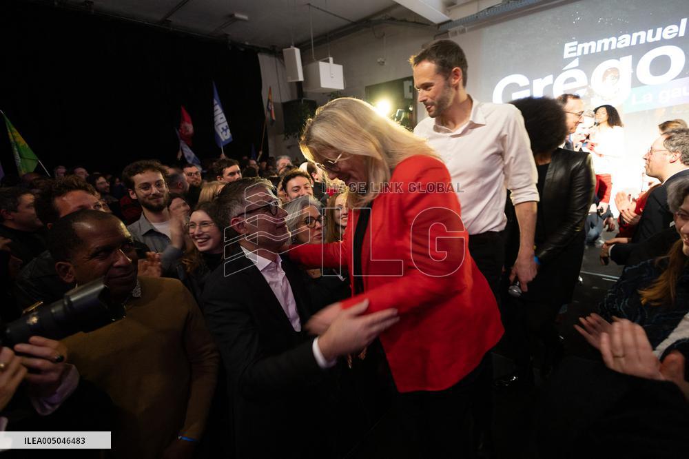 First campaign rally of Emmanuel Gregoire - Paris